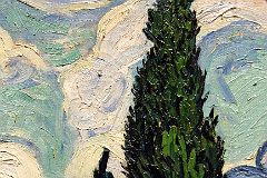 02B Wheat Field with Cypresses close up - Vincent van Gogh 1889 - New York Metropolitan Museum of Art